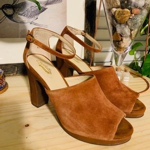 Seychelles Tan Leather(Suede) Platform Heels